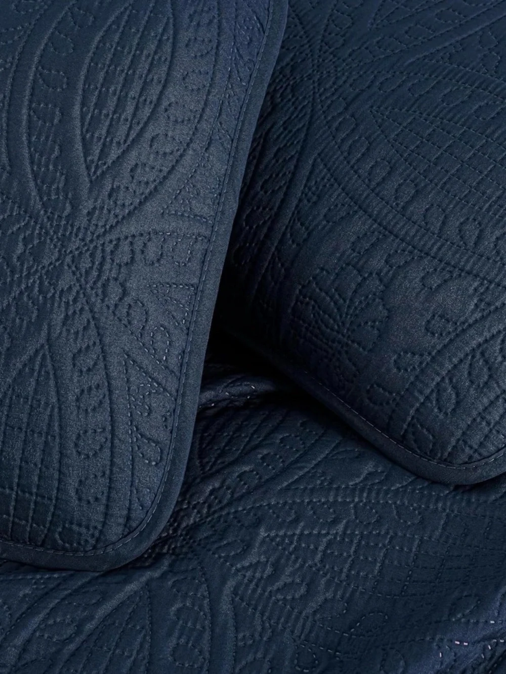 Navy Quilted Bedspread with Shams